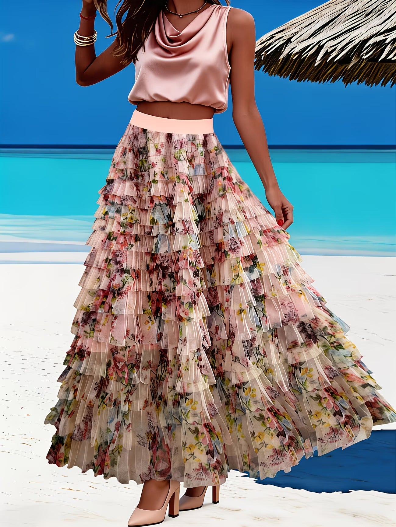 Women's Long Skirt-WS048