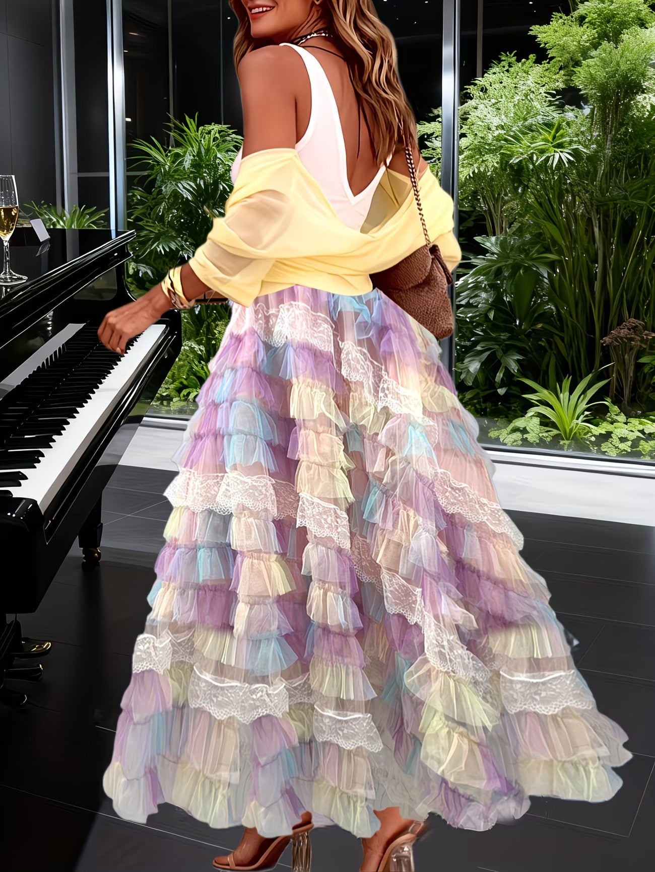 Women's Long Skirt-WS025